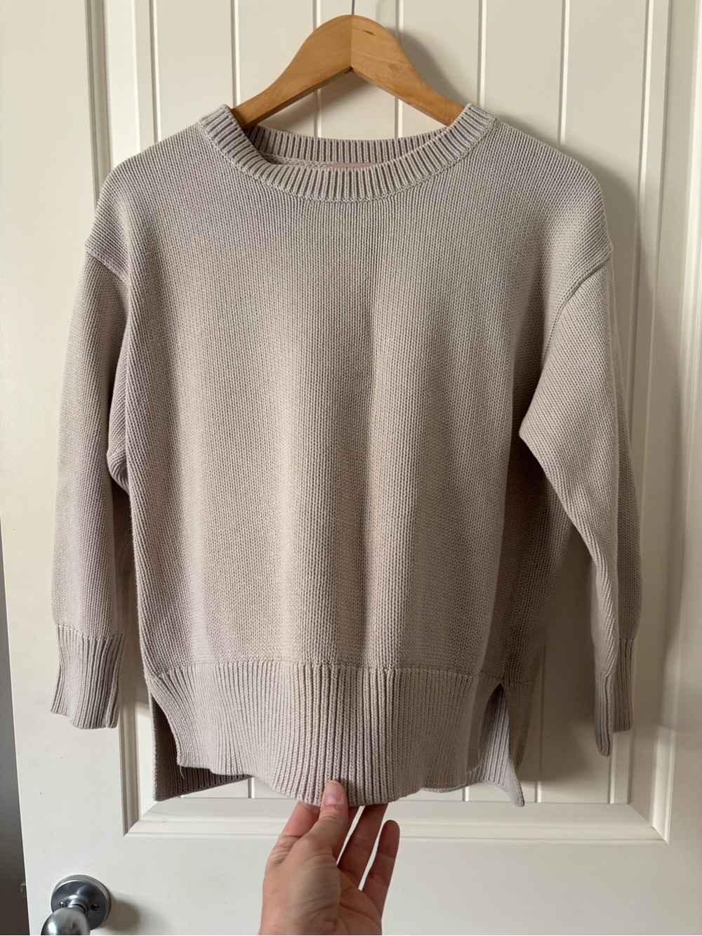 Philosophy Republic Clothing 100% Cotton Crewneck Sweater | Taupe | Size Large